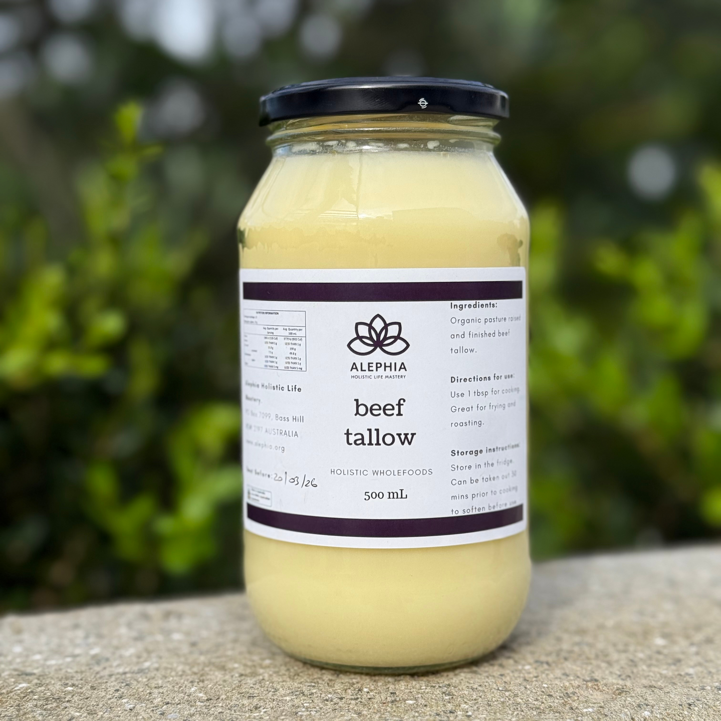 Alehpia Organic Beef Tallow 500ml