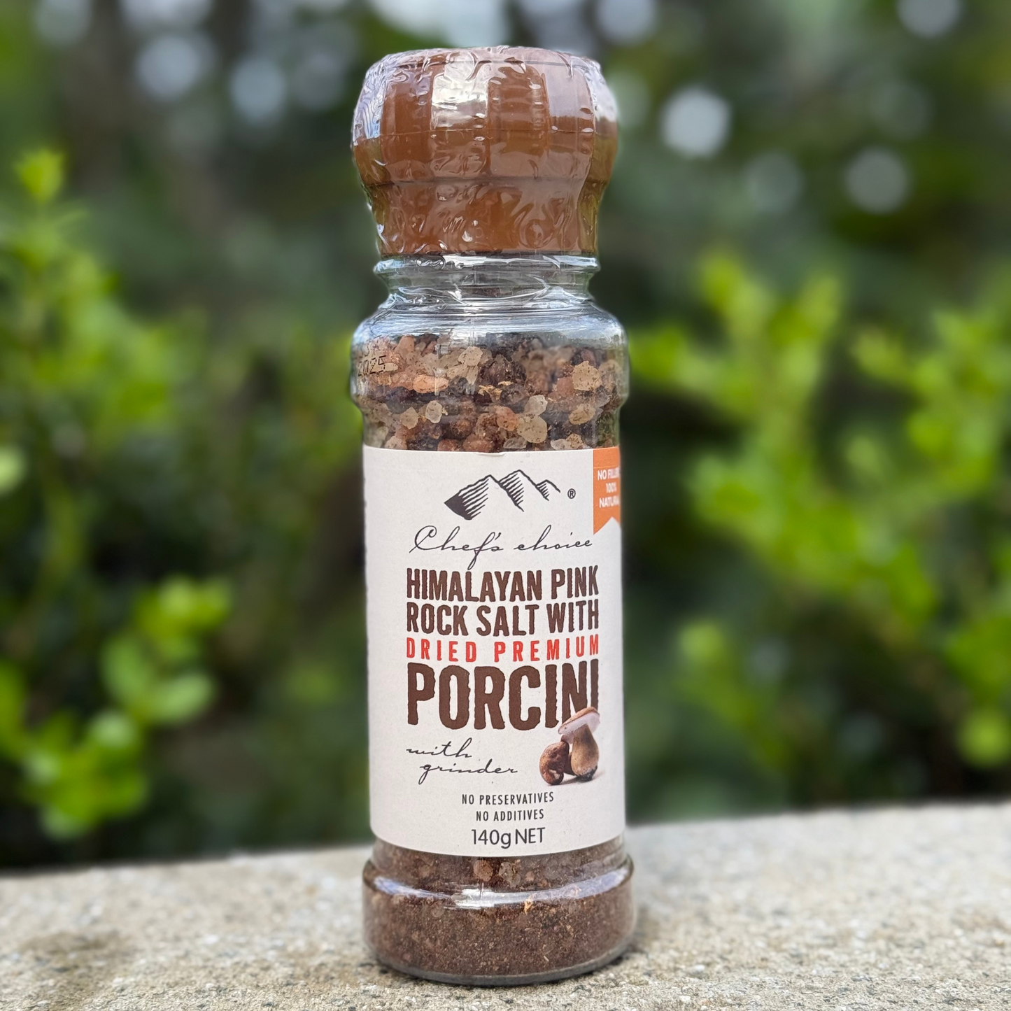 Chef's Choice Himalayan Pink Rock Salt with Dried Premium Porcini- Grinder