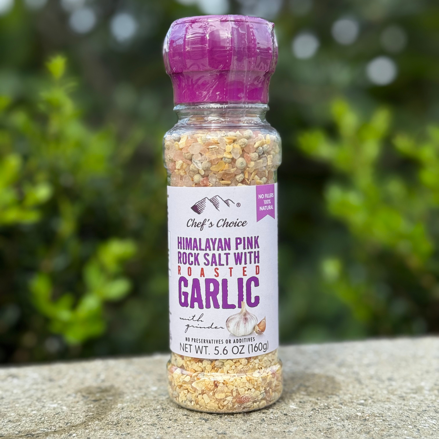 Chef's Choice Himalayan Pink Rock Salt with Roasted Garlic- Grinder