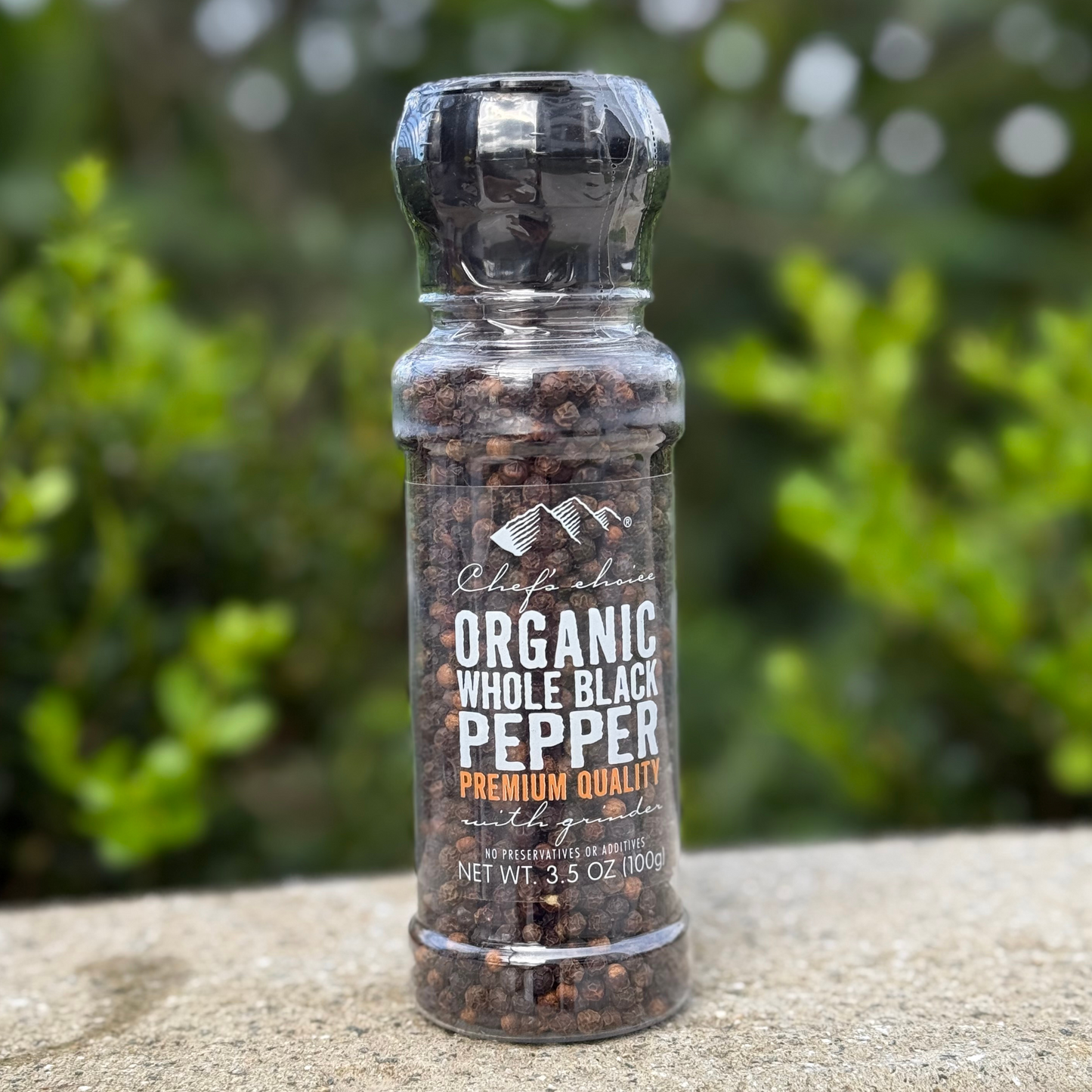 Chef's Choice Organic Whole Black Pepper- Grinder