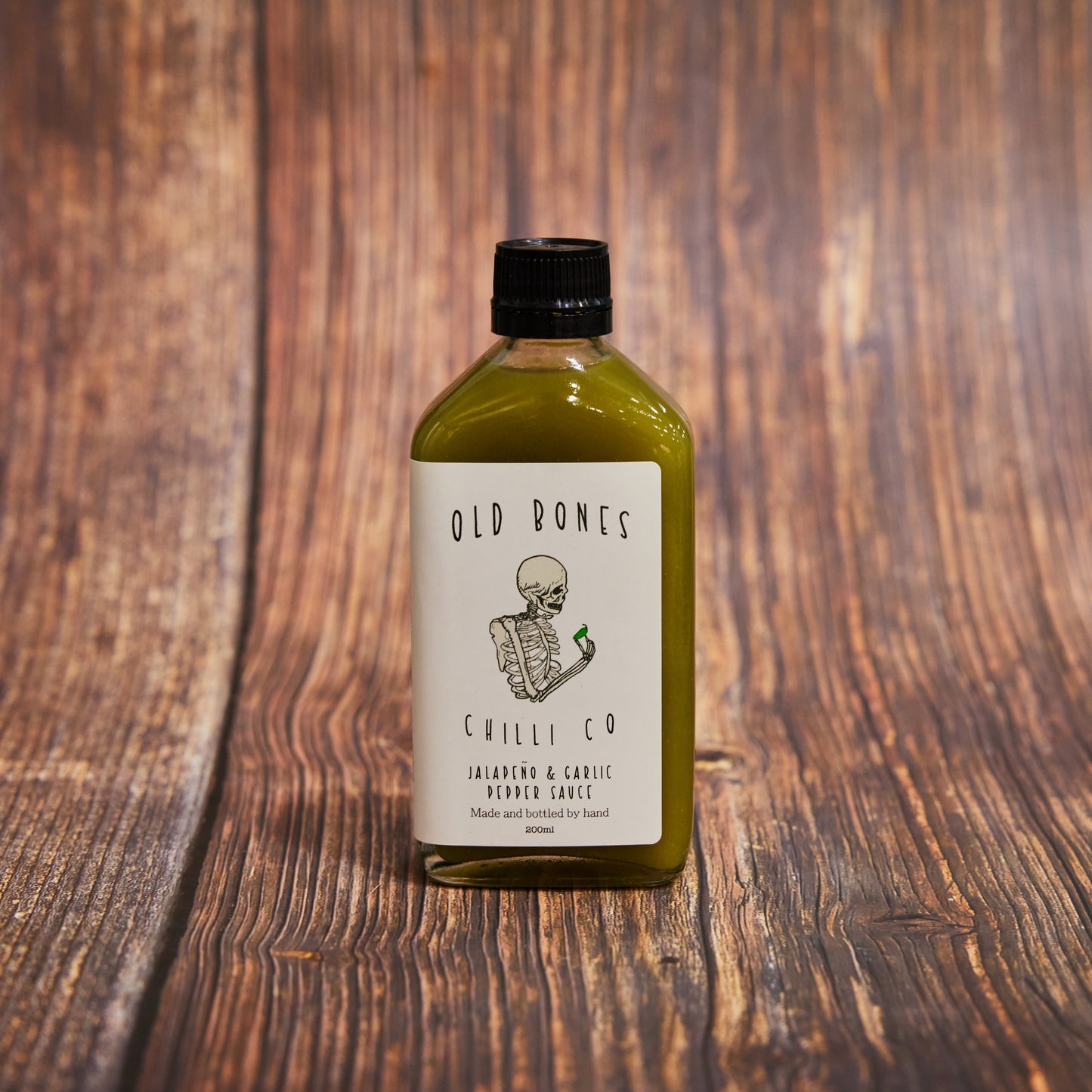 Old Bones Chilli Co. Jalapeño & Garlic Pepper Sauce - 200ml